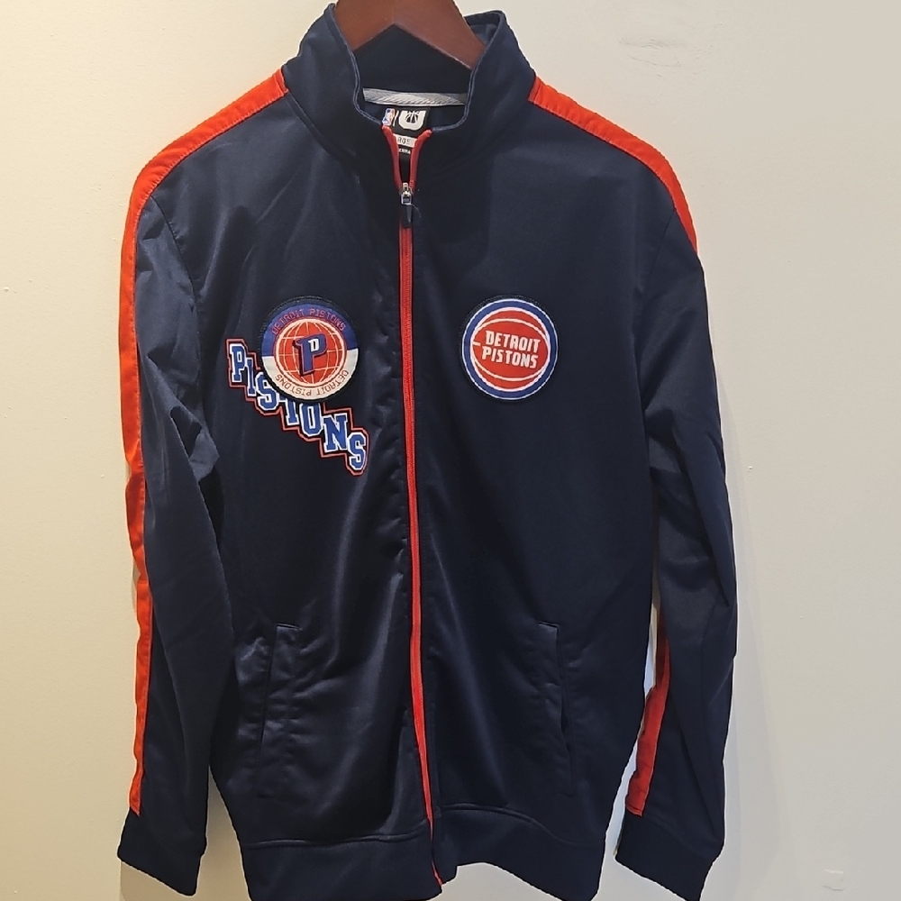 NBA Detroit Pistons Navy and Red Bomber Jacket